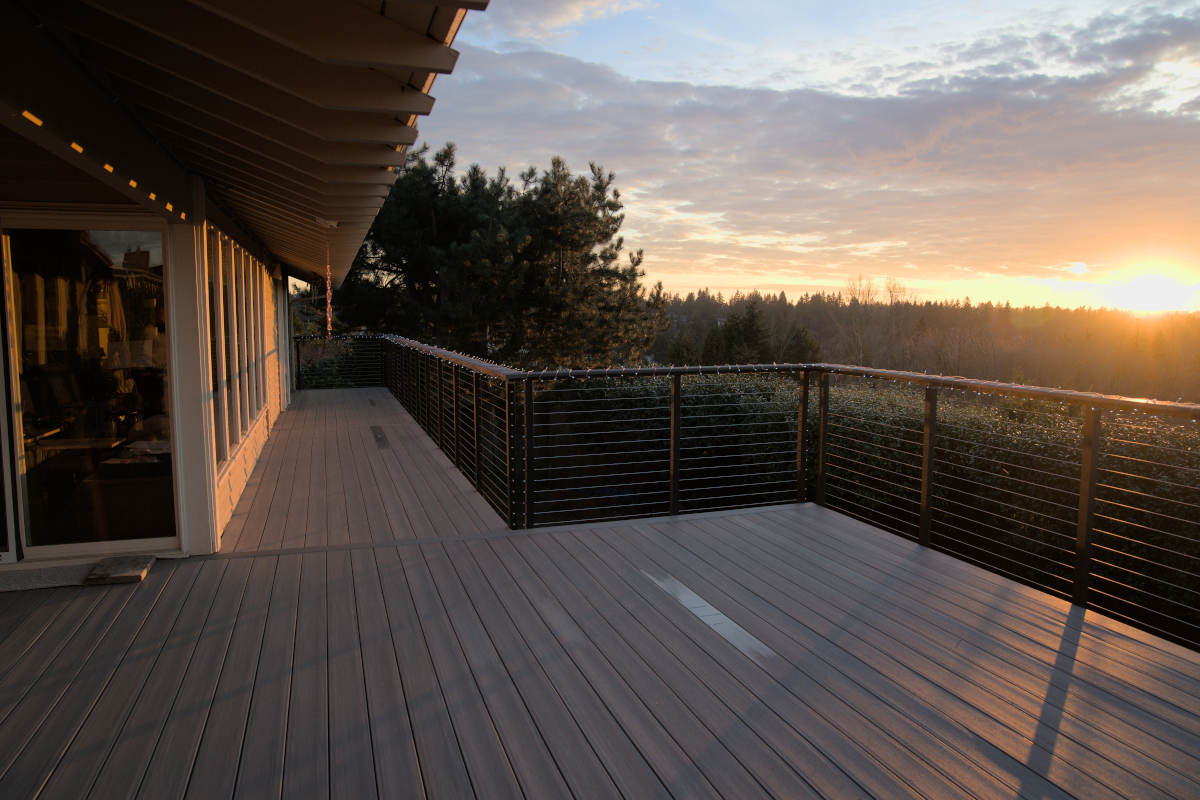 Deck balcony walkway sunset lights
