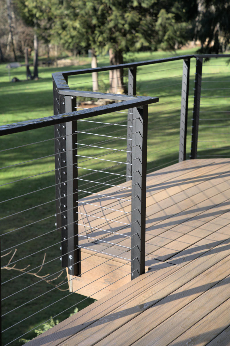 deck railing angled around viewpoint