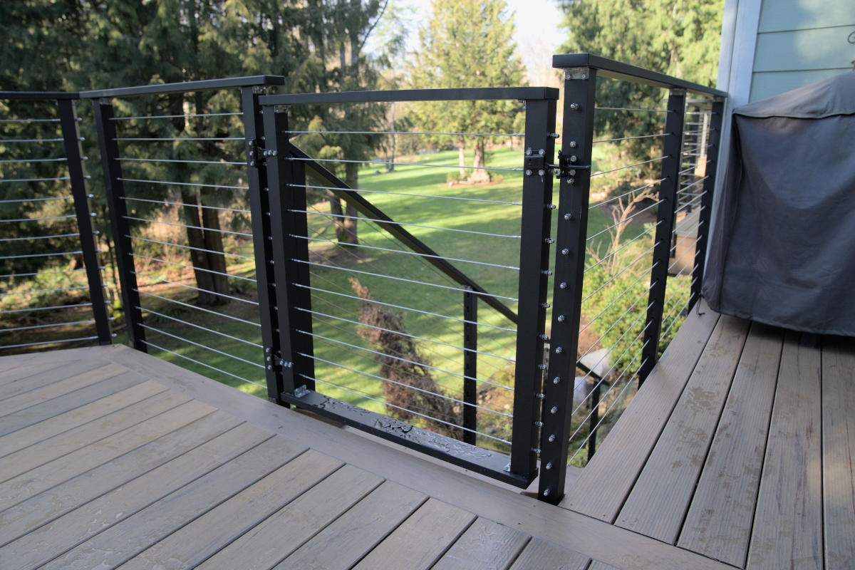 matching see through cable railing gate