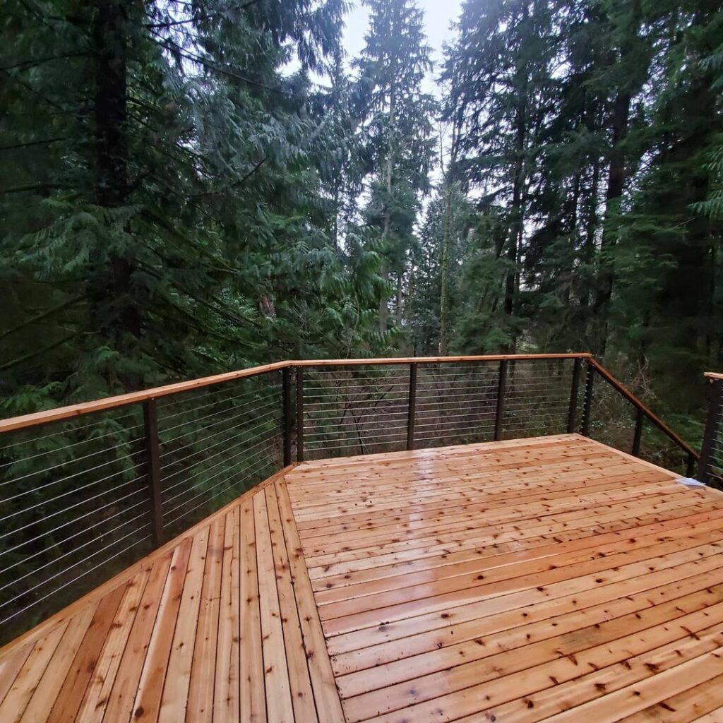 Timber Beam Deck with Cable Railings